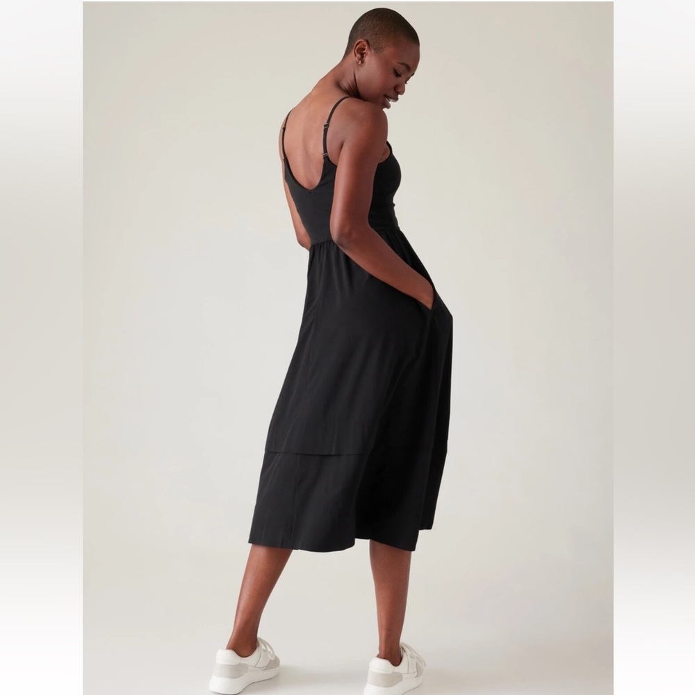 Athleta Elation V-Neck Hybrid Dress Black NWT Large - Picture 3 of 15